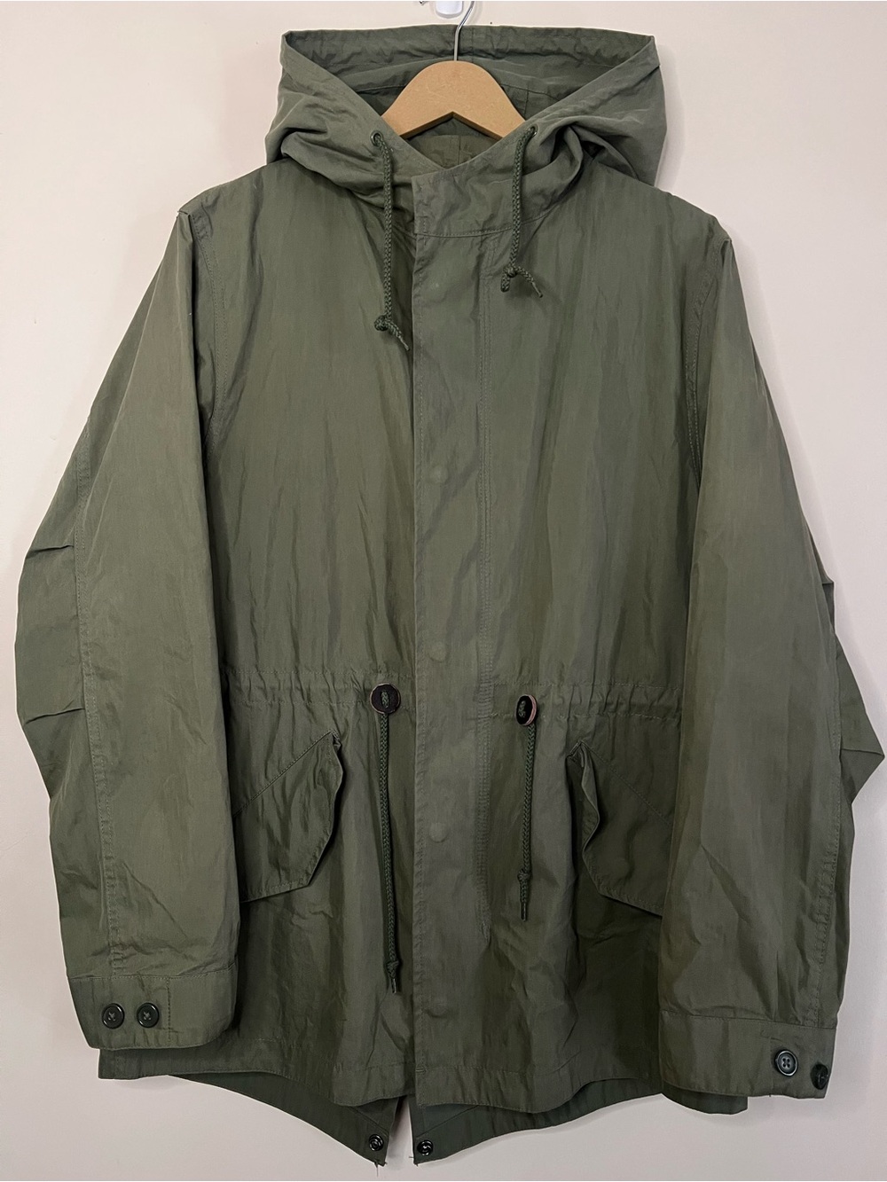 Alpha Industries Green M-65 Fishtail Parka Jacket Hooded Army Coat Size M